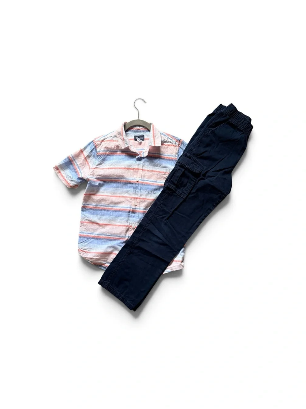 Boy’s Lot -3 Pieces The Children's Place Slim Navy Pants Size 12 With Shirts